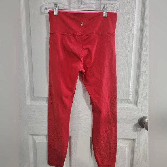 Athleta Revolution lazer cut 7/8 tight Powervita red athleisure woman small - Picture 6 of 16